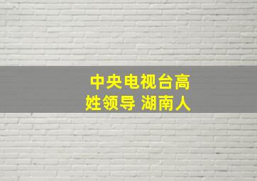 中央电视台高姓领导 湖南人